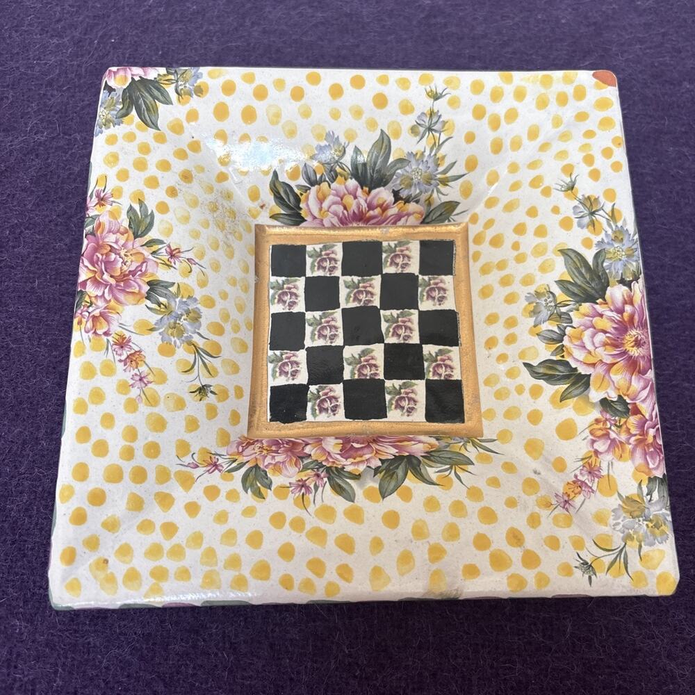 Vintage MacKenzie Childs Victoria & Richard Ceramic Dish Torquay Kelp & Urchin